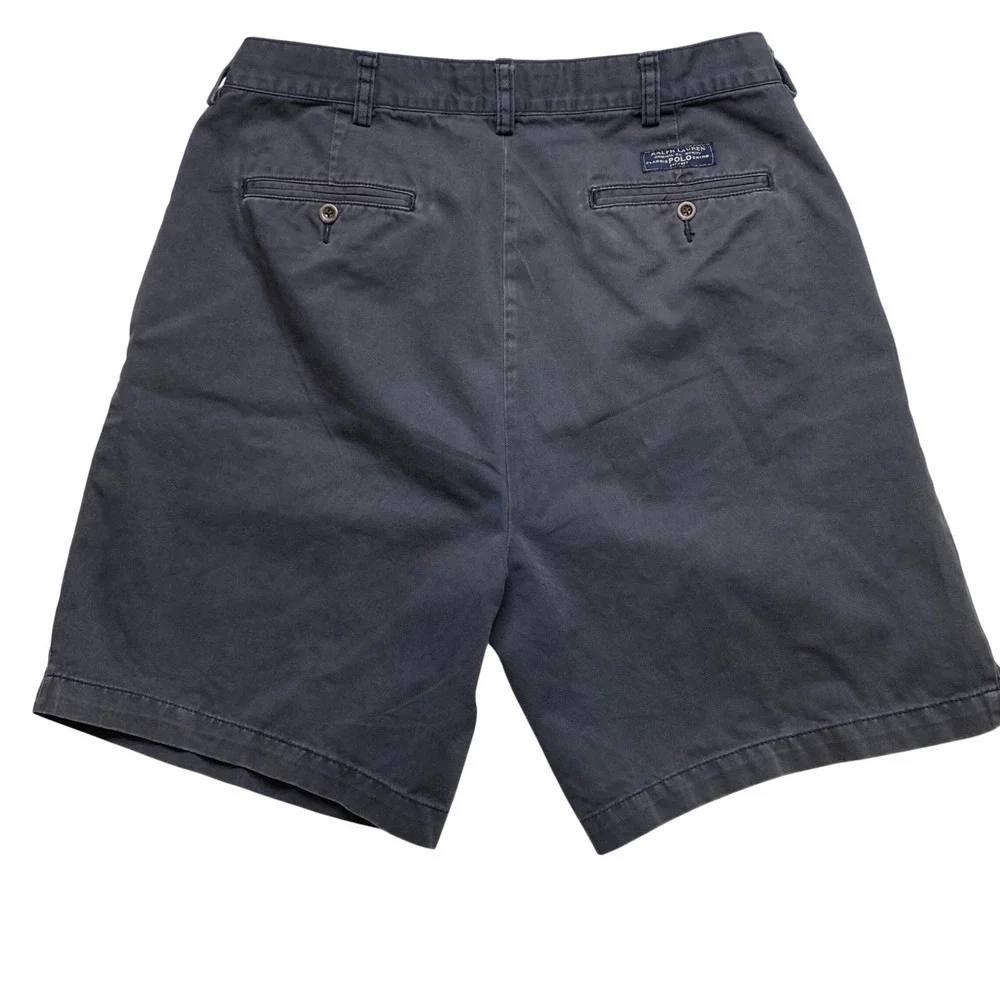 Polo Ralph Lauren‎ Tyler Short Mens Navy Pleated Classic Chino Shorts Cotton 35
